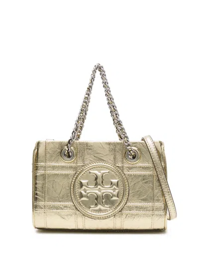 Tory Burch Golden Geometric-pattern Leather Tote Handbag For Women