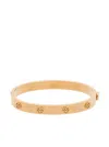 Tory Burch Gold Tone Miller Hinge Stud Bangle In Golden