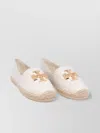 Tory Burch Golden Logo Leather Espadrilles