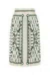 Tory Burch Printed Silk-satin Midi Skirt