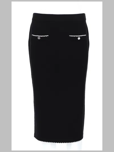 Tory Burch Gonna Smerlata In Lana In Black
