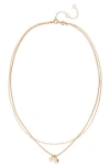 Tory Burch Good Luck Chain Layered Necklace In Tory Gold