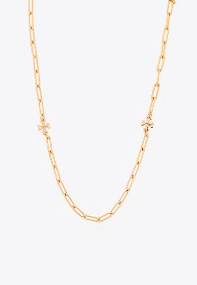 Tory Burch Good Luck Chain-link Necklace In Gold