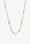 Tory Burch Good Luck Chain-link Pavé Necklace In Gold