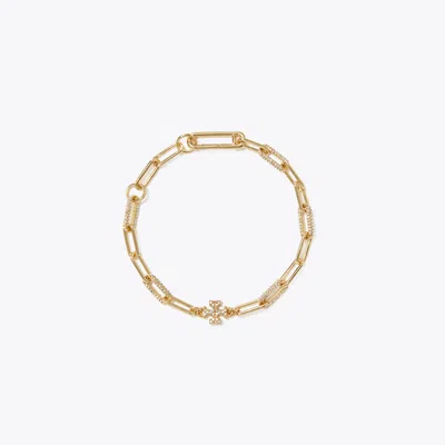 Tory Burch Good Luck Chain Pavé Bracelet In Gold