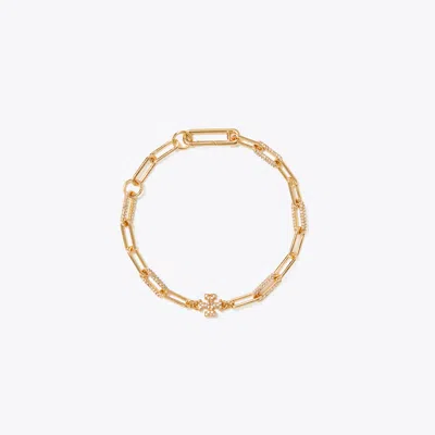 Tory Burch Good Luck Chain Pavé Bracelet In Gold
