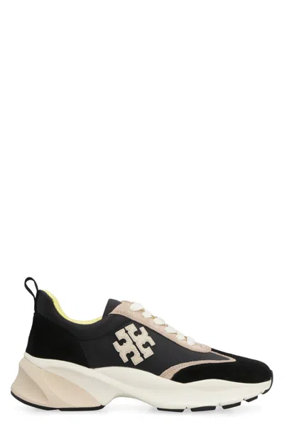 Tory Burch Good Luck Leather Sneakers In Black