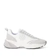 Tory Burch Two-tone Fabric And Suede Good Luck Sneakers In White