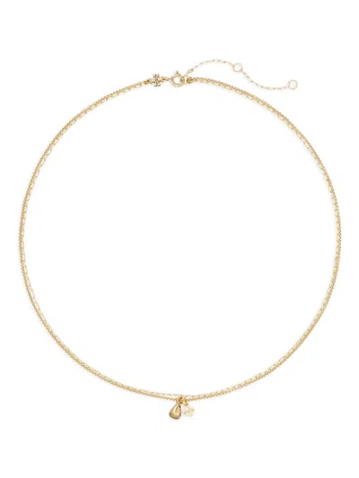 Tory Burch Good Luck Chain Layered Necklace In Tory Gold