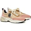 Tory Burch Good Luck Sneaker In Tan/blue/pink