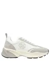 Tory Burch Two-tone Fabric And Suede Good Luck Sneakers