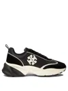 Tory Burch Good Luck Black And White Sneakers With Double T Detail In Tech Jersey And Fabric Woman