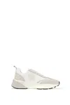 Tory Burch Two-tone Fabric And Suede Good Luck Sneakers In Bianco / Bianco / Fossil Stone (white)