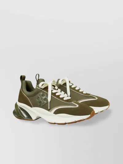 Tory Burch Good Luck Sneakers Contrast Stitching In Green