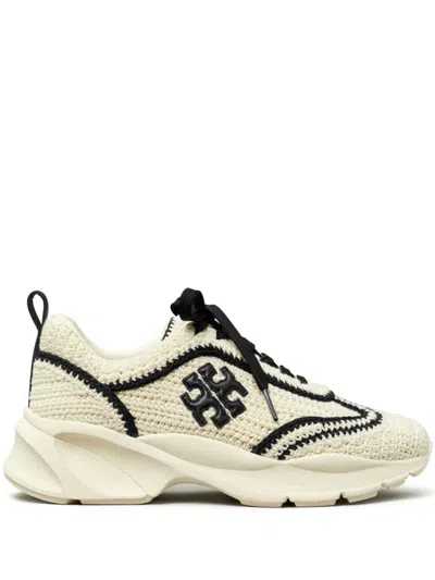 Tory Burch Good Luck Sneakers In New Ivory/perfect Black In White