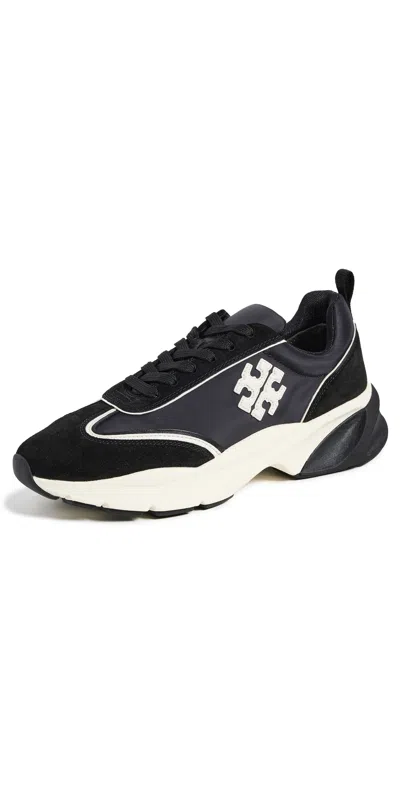 TORY BURCH GOOD LUCK TRAINER SNEAKERS PERFECT BLACK / NEW IVORY