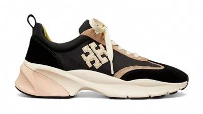 Pre-owned Tory Burch Good Luck Trainer (women's) Sneakers In Black/cream In Multi