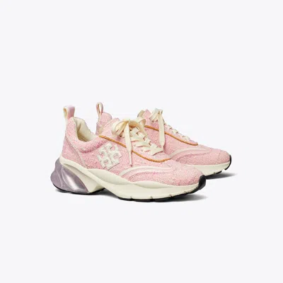 Tory Burch Good Luck Tweed Trainer In Animal Print