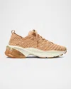 Tory Burch Good Luck Woven Trainer In Vintage Blush