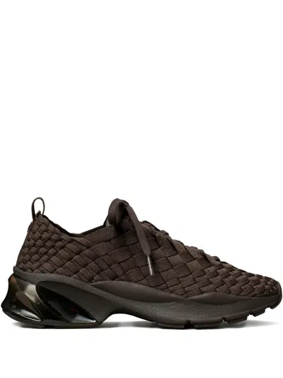 Tory Burch Good Luck Woven-detail Sneakers In Brown