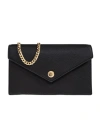 Tory Burch Grained Leather Envelope Clutch Bag In Black