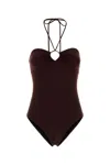 Tory Burch Grape Stretch Nylon Swimsuit In Brown