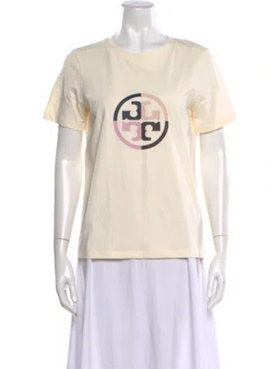Pre-owned Tory Burch Graphic Print Crew Neck T-shirt In Neutral
