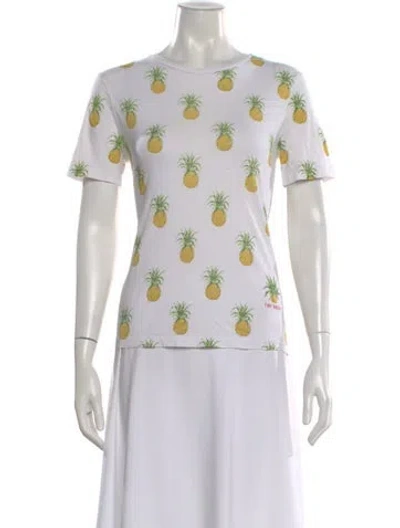 Pre-owned Tory Burch Graphic Print Crew Neck T-shirt In Neutral