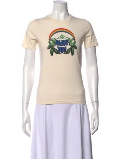 Pre-owned Tory Burch Graphic Print Crew Neck T-shirt In Neutral