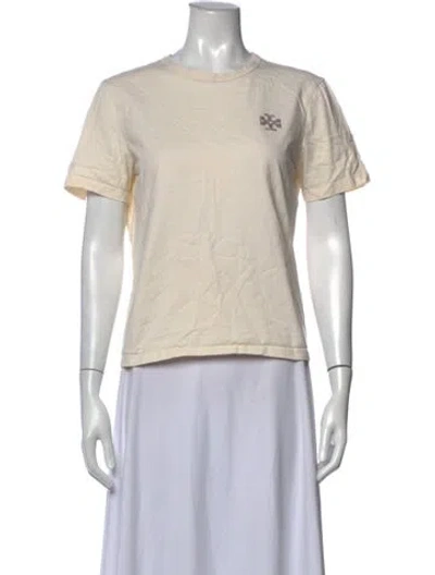Pre-owned Tory Burch Graphic Print Crew Neck T-shirt In Neutrals