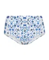 Tory Burch Graphic-print High-waisted Bikini Bottoms In White