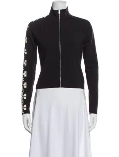 Pre-owned Tory Burch Graphic Print Jacket In Black