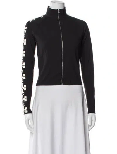 Pre-owned Tory Burch Graphic Print Jacket In Gray