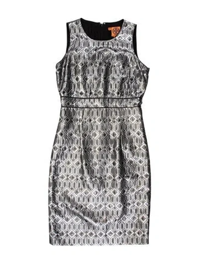 Pre-owned Tory Burch Graphic Print Knee-length Dress In Multi