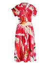 Tory Burch Printed Silk-twill Midi Shirt Dress