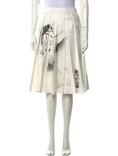 Pre-owned Tory Burch Graphic Print Midi Length Skirt In Neutrals