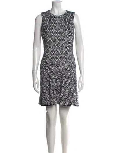 Pre-owned Tory Burch Graphic Print Mini Dress In Blue
