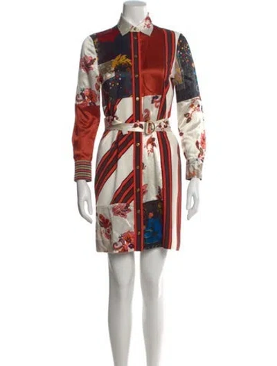 Pre-owned Tory Burch Graphic Print Mini Dress In Multi