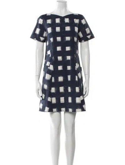 Pre-owned Tory Burch Graphic Print Mini Dress In Multi