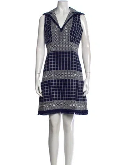 Pre-owned Tory Burch Graphic Print Mini Dress In Multi