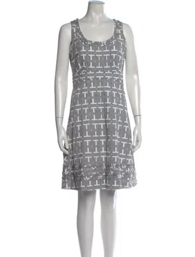Pre-owned Tory Burch Graphic Print Mini Dress In Neutrals