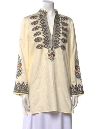 Pre-owned Tory Burch Graphic Print Mini Dress W/ Tags In Neutral