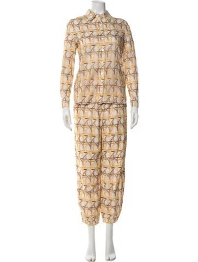 Pre-owned Tory Burch Graphic Print Pant Set In Multi