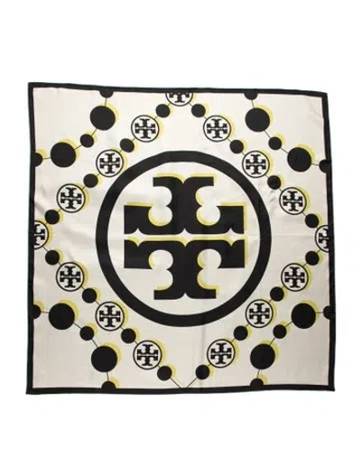 Pre-owned Tory Burch Graphic Print Scarf In Blue