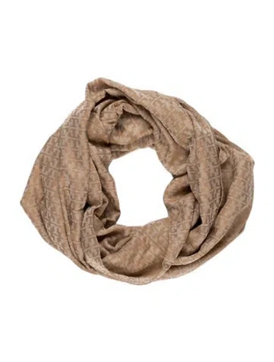 Pre-owned Tory Burch Graphic Print Scarf In Neutrals