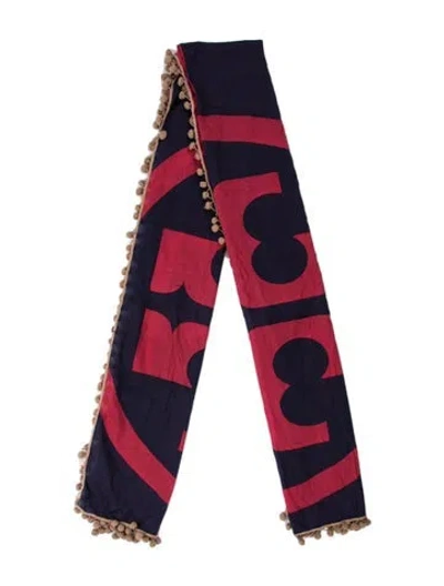 Pre-owned Tory Burch Graphic Print Scarf In Purple