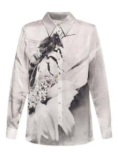 Tory Burch Graphic-print Shirt In Gray