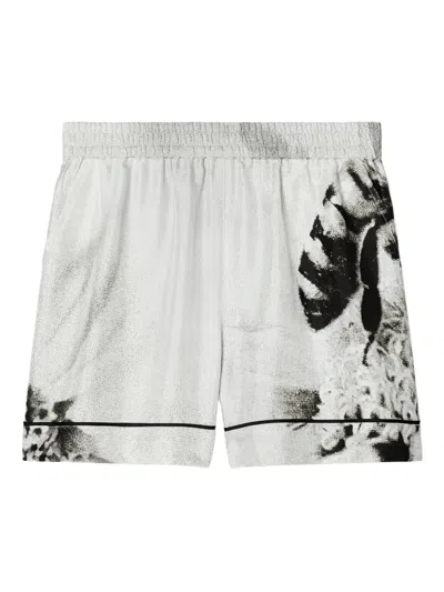 Tory Burch Graphic Print Shorts In White