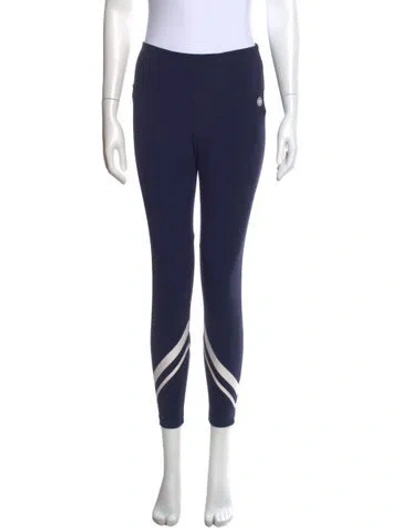 Pre-owned Tory Burch Graphic Print Skinny Leg Pants In Blue