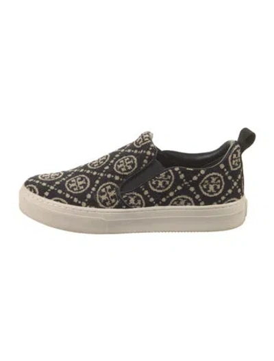 Pre-owned Tory Burch Graphic Print Sneakers In Black